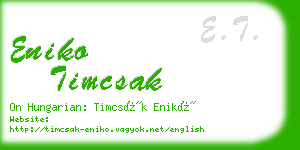 eniko timcsak business card